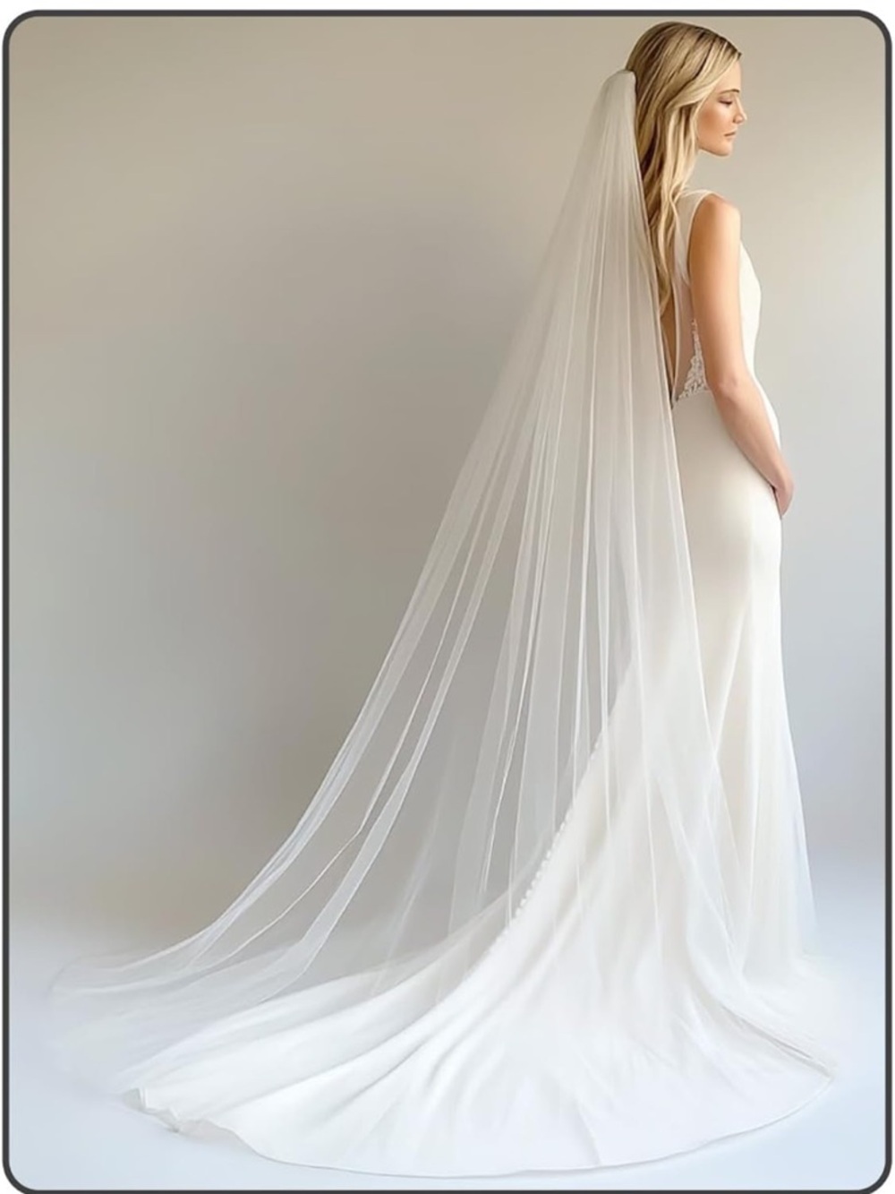 WHITE Elegant Long Bridal Veil